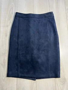 Neu mit Etikett Ann Taylor Loft marineblauer Wildleder-Bleistiftrock Gr. 2 - Bild 1 von 6