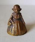 Antique Brass Table Bell : Girl in C16th Costume with Basket: Lady Bell C.1920s