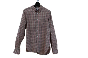 Engineered Garments 18th Button-Down Shirt Brown Plaid Cotton L USA Made - Picture 1 of 13