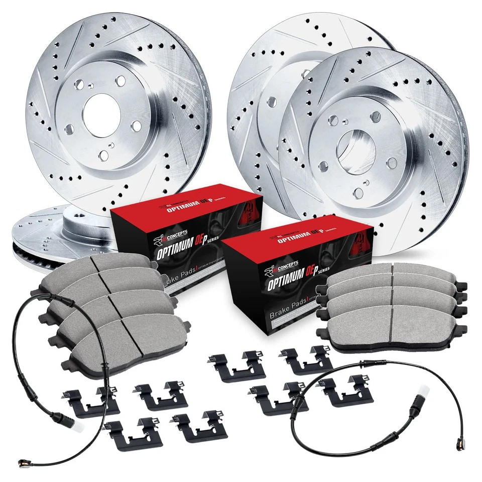 For BMW M550i xDrive 18-19 Brake Kit Drilled & Slotted Front & Rear Brake Kit w Foto 1 de 2