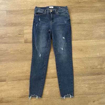 Nicole Miller New York SoHo High Rise Skinny Ankle Jeans Distressed Denim Size 4 - Image 1 of 4