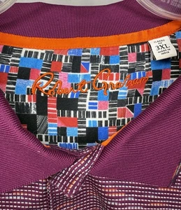 Robert Graham Classic Fit Polo Shirt Purple 3XL Cotton Short Sleeve Geometric - Picture 1 of 6