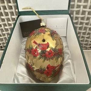 Gran adorno de huevo de pájaro cardinal inspirado en Fabergé caja de Navidad Joan Rivers nuevo en caja - Imagen 1 de 14