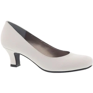 Array Womens Flatter White Leather Pumps Shoes 7.5 Wide (C,D,W) BHFO 4956 - Picture 1 of 4