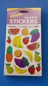 NEW SEALED Vintage 1999 TREND Sparkle Stickers FESTIVE FRUIT 2 Sheets  - Picture 1 of 3