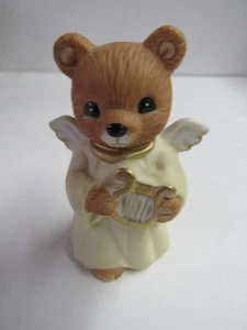 Homco Christmas Teddy Bear Nativity Angel With Harp 5412 Free Shipping - Picture 1 of 3