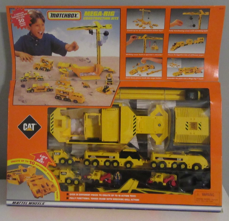 Matchbox 1997 Mega-Rig Construction Site CAT Play Set NIB - Image 1 of 4
