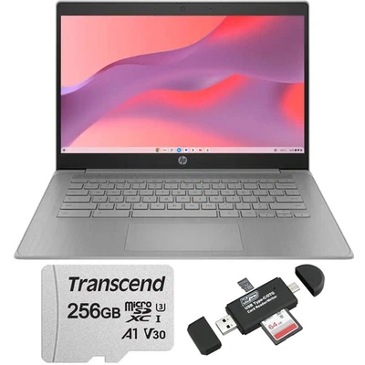 HP Chromebook 14" HD Laptop 4GB Memory, 64GB eMMC with 256GB Card + Card Reader - Image 1 of 4