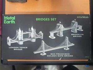 Juego de puentes de tierra de metal: Brooklyn, London Tower, SF Golden Gate caja abierta  - Imagen 1 de 6
