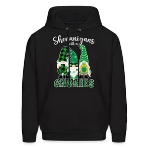 Shenanigans With My Gnomies | Funny St. Patrick’s Day Men's Hoodie - Picture 1 of 13