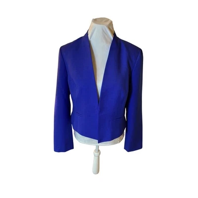 NWT Gloria Vanderbilt Women's Iris Blue Open Front Blazer Jacket Size 14 New VTG - Image 1 of 4