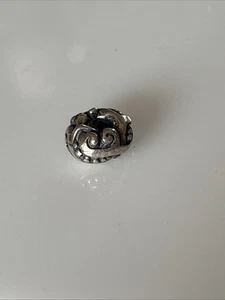 Trollbead Solid Sterling Silver Openwork Scroll Bead Charm 10c - Picture 1 of 4