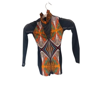 Weissman's Girl's Costume Aztec Tribal Novelty Print Dance Leotard Unitard - Picture 1 of 6