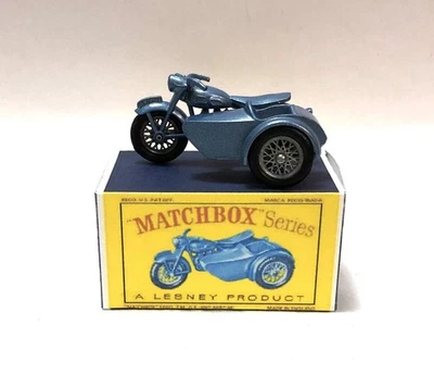 Vintage Lesney Matchbox 4c Triumph & Side Car, BEAUTIFUL! Restored,  Repro Box - Image 1 of 4