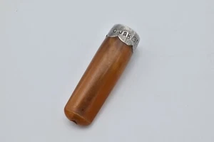 Antique Edwardian Sterling Silver & Amber Cheroot 1904 - Picture 1 of 5