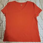 Anne Klein Sport Active Size XL Orange T-Shirt V-Neck 