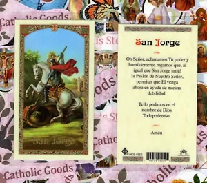 San Jorge (George) - Spanish - Laminated Holy Card HC9-105S - Picture 1 of 3
