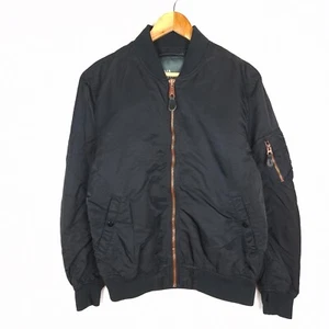 ALPHA INDUSTRIES Women Bomber Jacket Size L Full Zip Ribbed Cuffs Nylon Black - Picture 1 of 10