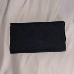 Women’s Vintage Gucci Wallet GG Print Canvas & Leather Black From 2009-2012 - Picture 1 of 17