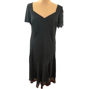 S.L. Fashions Damen Vintage Gr. 14 W Perlenfee Gothic Whimsigoth Abendkleid - Bild 1 von 10