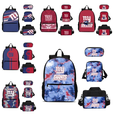 New York Giants Kids 4PCS Backpack Set Lunch Box Crossbody Bag Pencil Case Gifts Cover