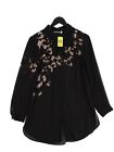 Mint Velvet Women's Blouse UK 14 Black 100% Polyester Long Sleeve Collared Basic