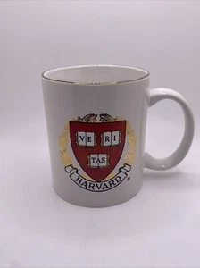 Harvard University Coffee Cup Ceramic Gold Trim Vintage Classic Design - Picture 1 of 8