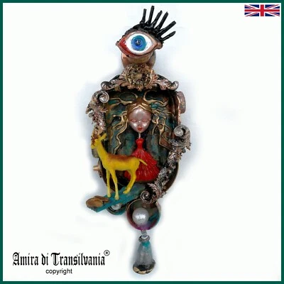 Conjunto de arte moderno pintura original escultura medios mixtos animal muñeca cabra 1 Foto 1 de 4