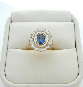 ANTIQUE DIAMOND SAPPHIRE VINTAGE RING DIAMOND ESTATE RING 18K - Picture 1 of 3