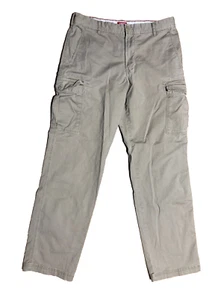 Izod Cargo Chino Pants Men's Size 32/34 (32x31.5 Measured) Dark Tan Nice Shape - Imagen 1 de 7
