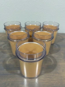 Vintage Set of 6 Thermo-Serv Double Insulated Yellow/Gold Cups Tumblers Made in - Picture 1 of 6