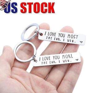 2Pcs Couple Keychain I Love You Keychain for Boyfriend Girlfriend Husband Wife - Picture 1 of 15
