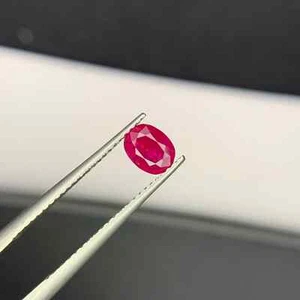 Natural Cut 0.78 Cent Red Ruby Afghanistan Oval Faceted Loose Gemstone - Picture 1 of 9