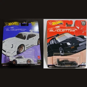 Hot Wheels Car Culture Silhouettes 1/64 RWB Porsche 930 black (Used) & white set - Picture 1 of 1