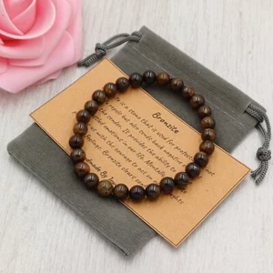 BRONZITE Bracelet Stretch Fit Handmade +Gift Bag & Card Crystal Gemstone 6mm - Picture 1 of 5