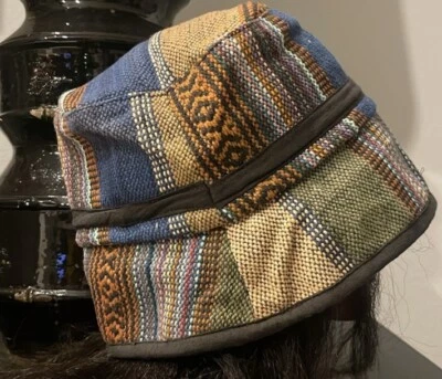 Hemp Patchwork Bucket Hat or Sun Hat, Festival Beach Hippie Boho Hat Choose - Image 1 of 3