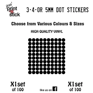 3mm - 4mm or 5mm Dot Stickers - Bild 1 von 5