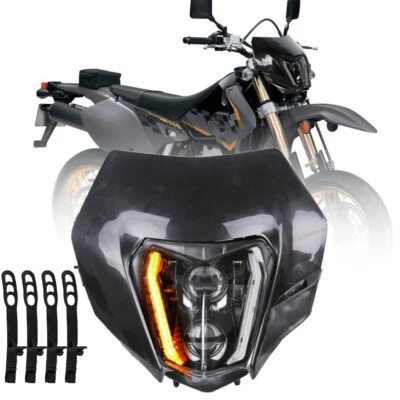 Máscara de faros LED con intermitente para SUZUKI DRZ400 E/S/SM DR200S DR650SE Foto 1 de 4