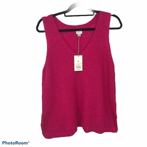 Womens Sleeveless V-Neck Sweater Vest - A New Day Pink XXL Knit - Picture 1 of 3