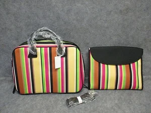 Valigetta da viaggio colorata a righe luminose per computer laptop business con cinturino - Foto 1 di 9