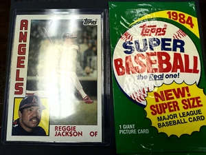 1984 Topps Super Reggie Jackson #21 5x7 w/ Original Wrapper - Picture 1 of 3