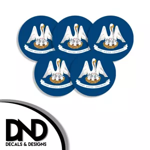 Louisiana State Flag LA Circle Sticker USA Helmet Decal 5 Pack 2.5in - Picture 1 of 2
