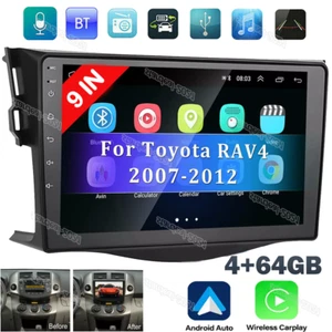 4+64G Car Stereo Radio For 2007-2011 Toyota RAV4 Android 13 GPS Navi WIFI Camera - Picture 1 of 12
