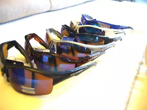 Men's Sunglasses Shatterproof 1/2 Rim Blue Tech Lenses Women's Sunglasses AB-04 - Picture 1 of 9