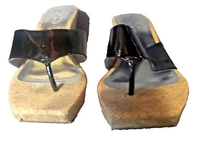 Sandalia de cuña Jessica Simpson Vandy corcho negro para mujer talla 9,5 EU 39,5 Foto 1 de 4