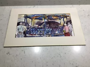 Hazel Lale Sheffield Artist Watercolour The Bandstand Signed, Mounted No Glaze - Picture 1 of 11