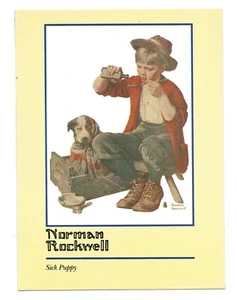 Postcard 1987 Sick Puppy Norman Rockwell 1923 cover - Picture 1 of 2