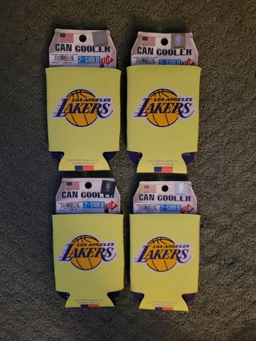 ( 4 ) WINCRAFT LOS ANGELES LAKERS NEON 2 - SIDED CAN COOLER ( NEW ) Cover