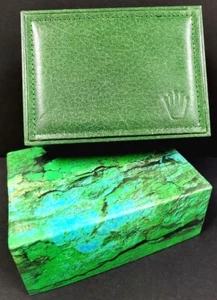 Mazuma *A468 Vintage Rolex Green Wood Leather WatchBox 68.00.2 - Picture 1 of 11