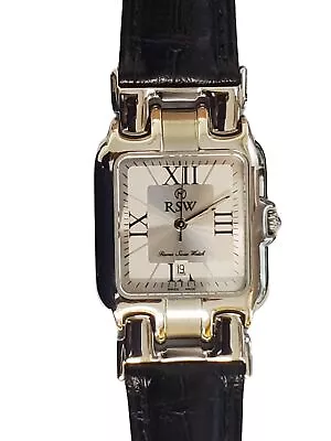 Reloj Suizo Rama RSW 1069 Hecho en Suiza Cuarzo Fecha Correa de Cuero Reloj para Mujer Foto 1 de 3